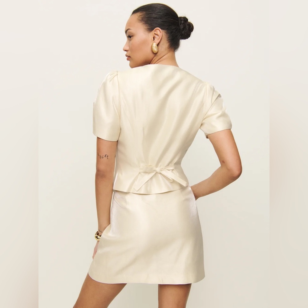 Reformation Mika Cream Mini Dress - Picture 3 of 16